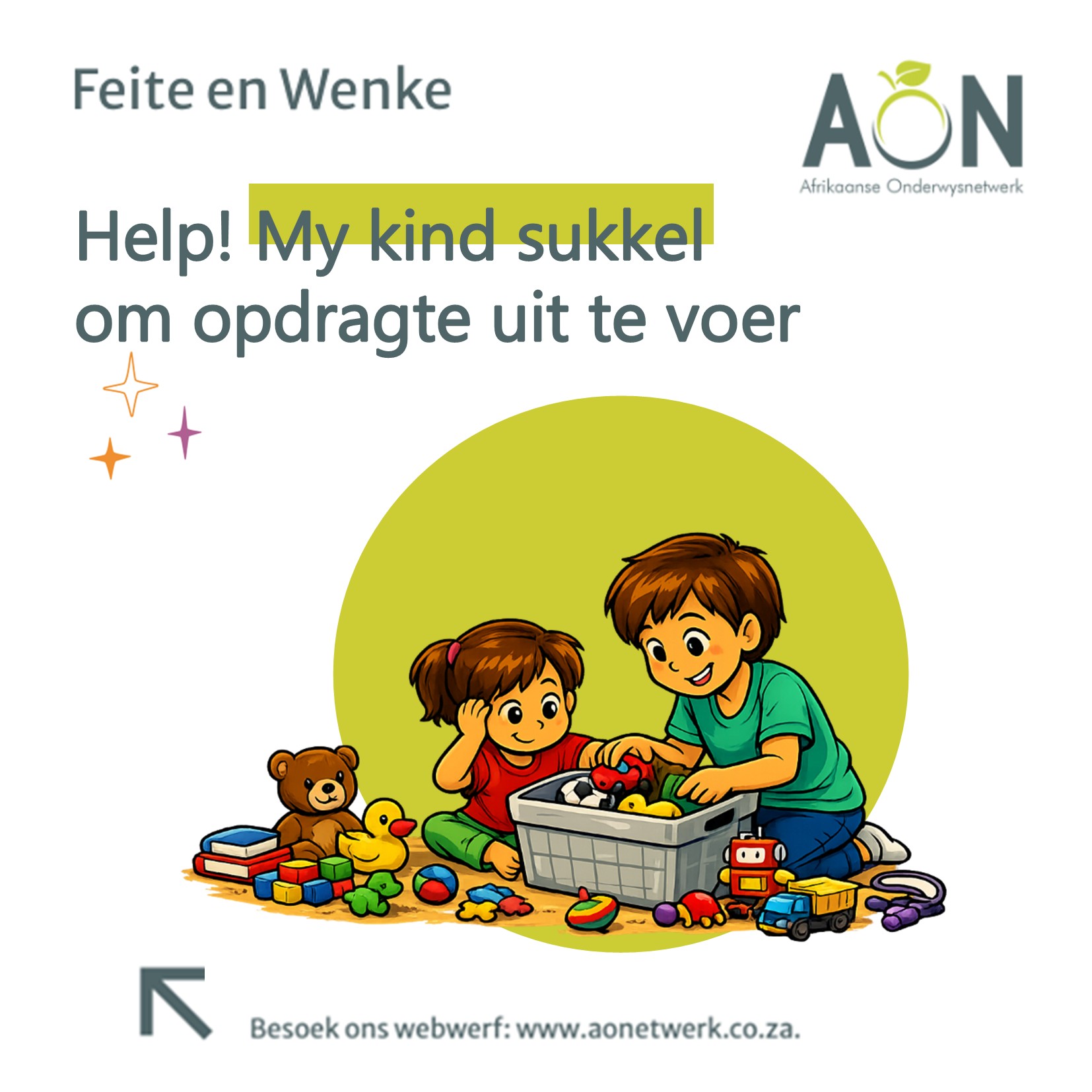 DEKBLAD Help My kind sukkel om opdragte uit te voer